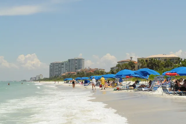 Private beach available to only Pelican Bay  walking distance from condo.