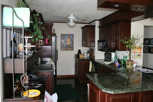 Kitchen with granite countertops