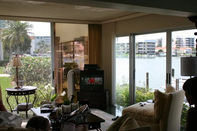 View of water from living area