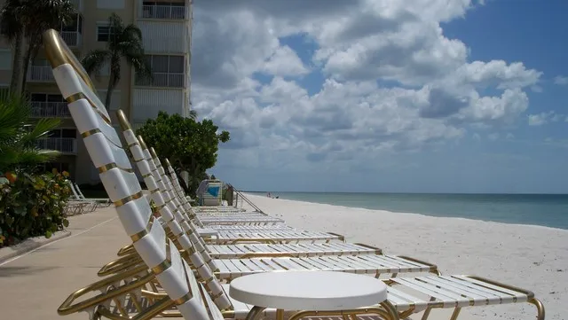 View down the Beach from the
pool area