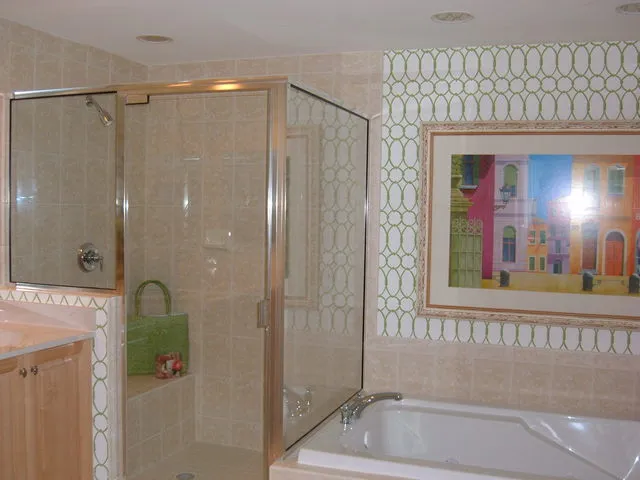 MASTER BATHROOM WITH TUB AND SHOWER