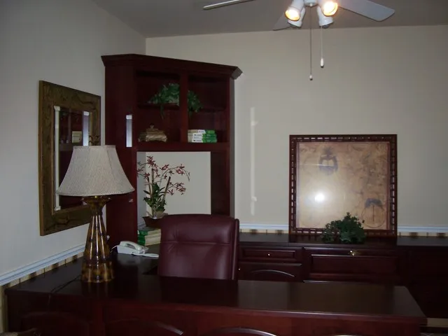 DEN WITH BUILT INS AND DESK