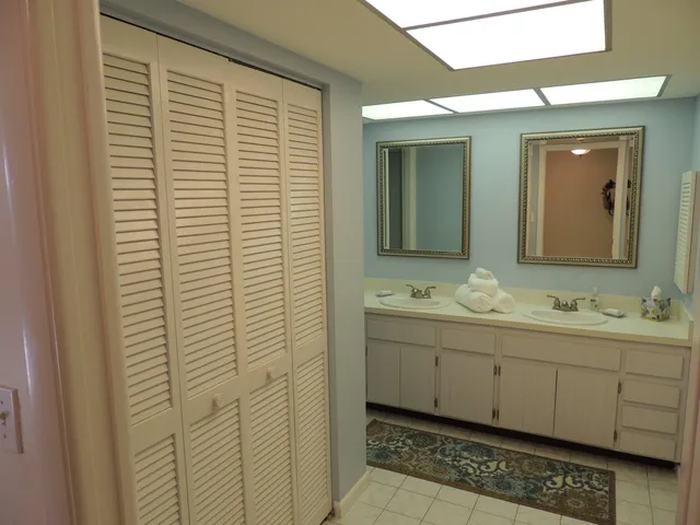 Master bath features dual sinks, plenty of closet space and a walk in showe
