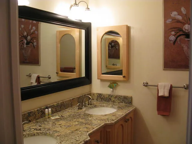 Master bathroom with double sink vanity