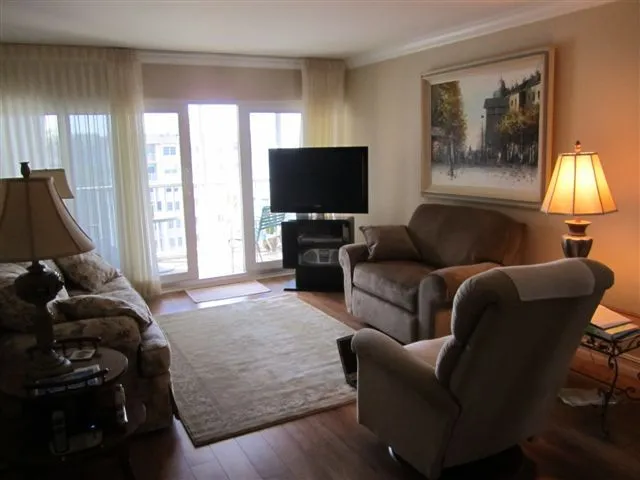 Living Room and entry to the screened-in terrace.