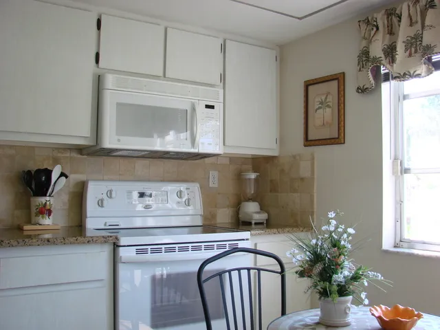 The eat in kitchen is spacious