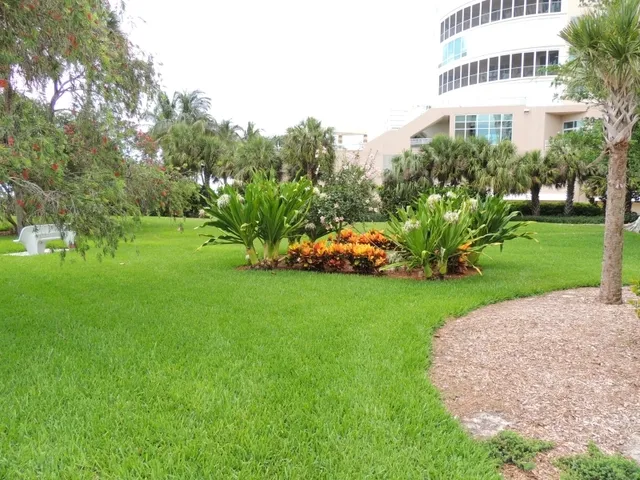 Private Parkshore Beach features a beautiful garden, bathrooms, and beach!