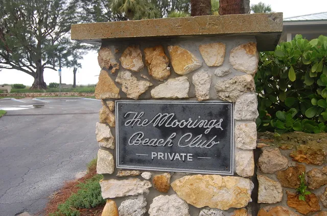 Entrance to Moorings Private Beach Club.