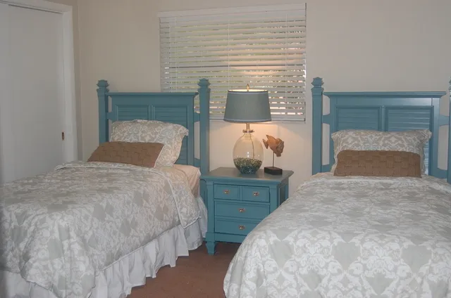 Guest room #2 with twin beds.