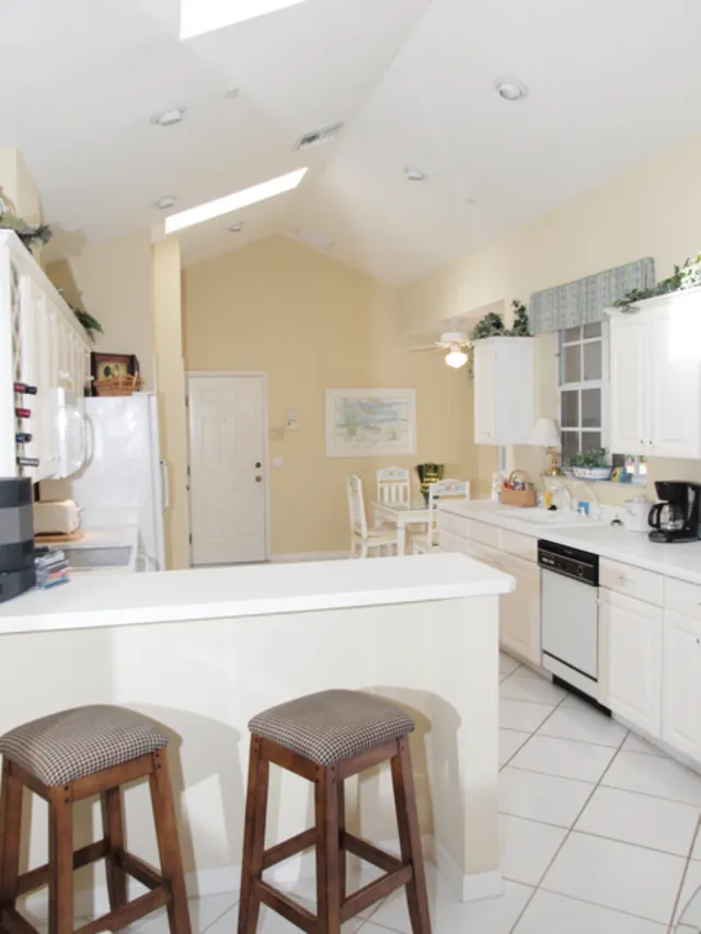 Spacious kitchen with breakfast nook.