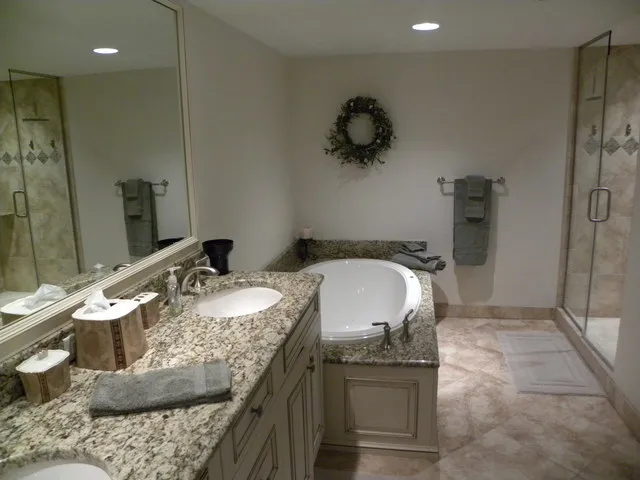Master Bathroom with Jacuzzi and walk in shower