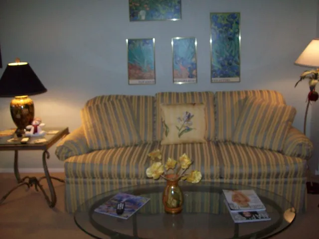 One section of the living area-sofa bed sleeps two comfortably.