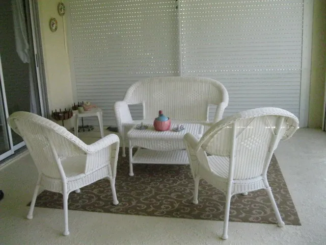 Part of the Lanai with privacy shutters down