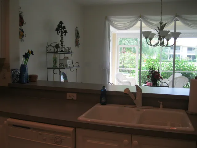 View from kitchen...serving counter
