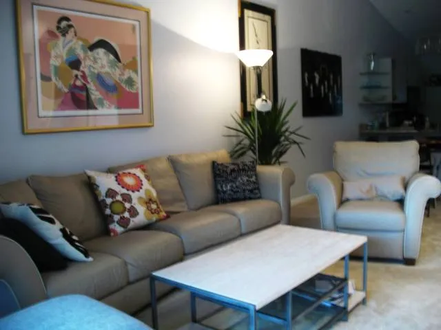 Open concept, but nicely divided spaces for dining,cooking, watching HDTV.