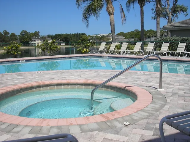 One of two pools and hot tubs