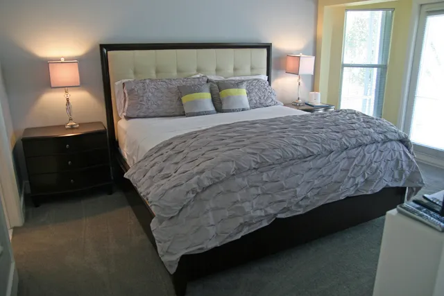 Master bedroom with new King size bed and furniture
