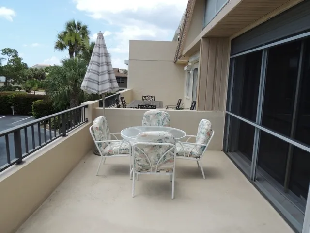 The terrace also has a table perfect for dining outside