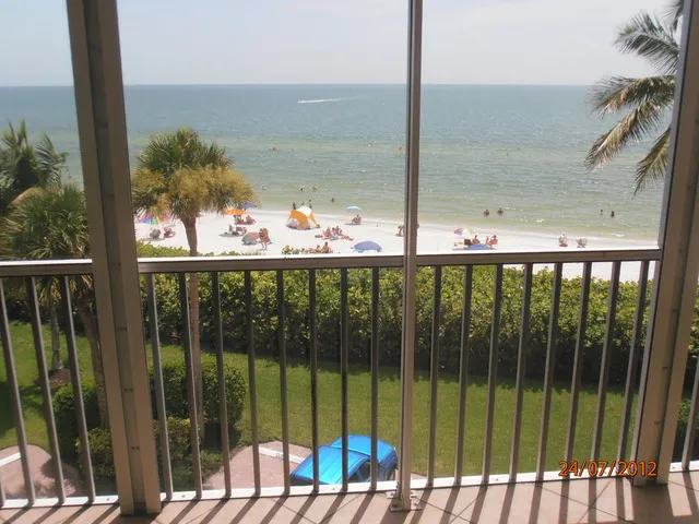 Beach view from our balcony.