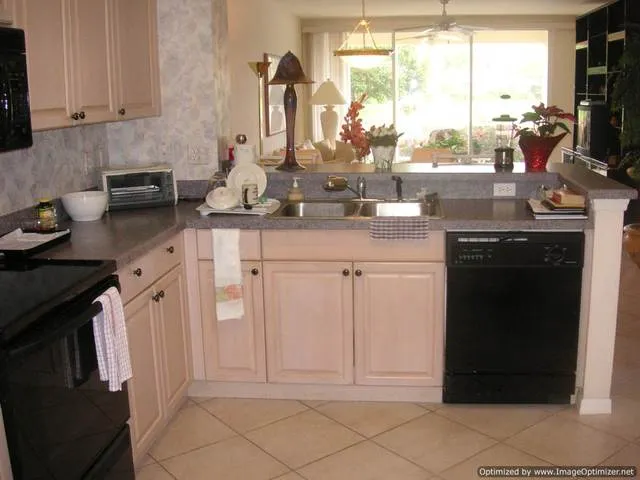 Kitchen counter overlooking Greatroom