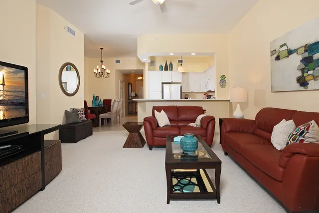High ceilings, open concept.