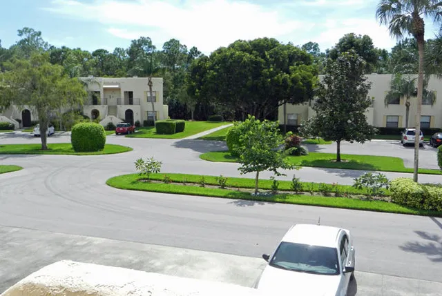 Path to tennis courts and pool.