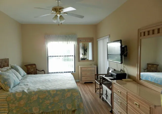 Master bedroom with king bed.