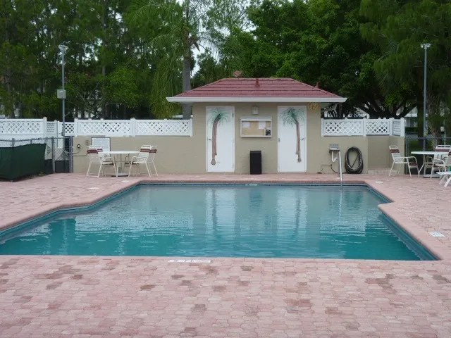Swimming in front of unit.