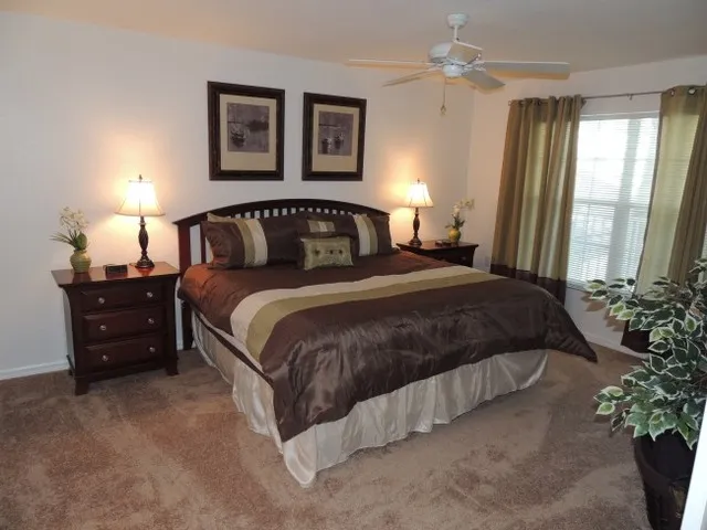Master suite complete with king bed
