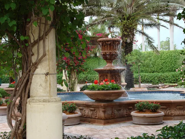 Fountain in front of condo