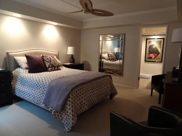 Master bedroom with queen bed