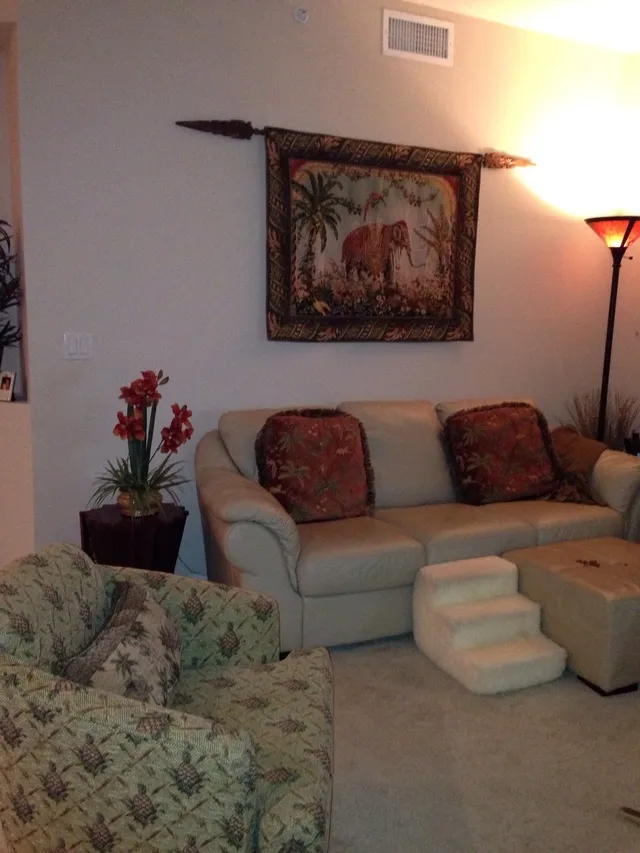 Part of large open great room living room