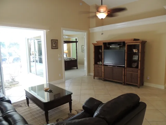 Flat screen tv & views of the pool!