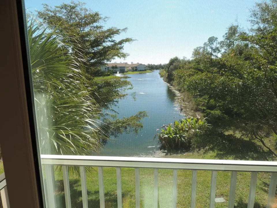 Long lake views from the glasses enclosed lanai
