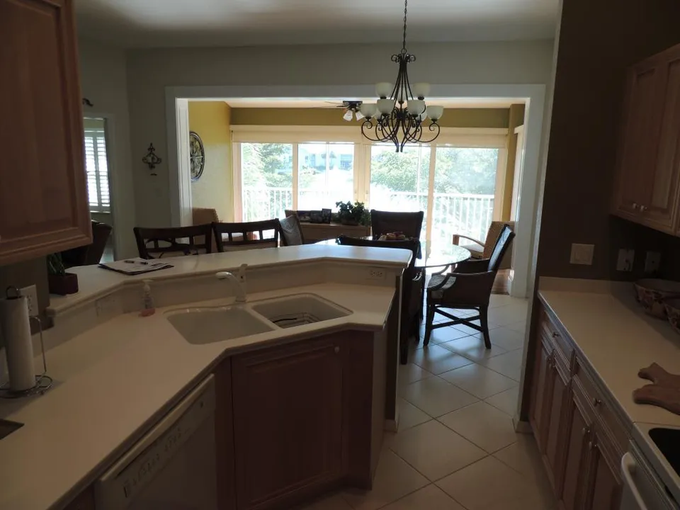 Pass through the kitchen to the formal dining area