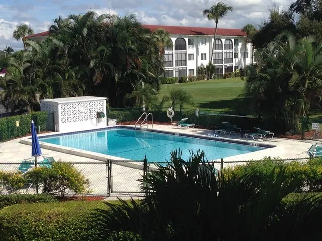 Heated swimming pool right next to the building