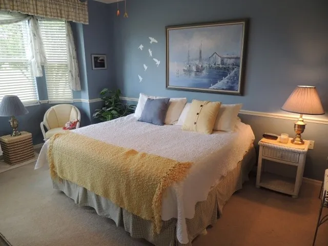 Master suite has a king bed and a view of the golf course!