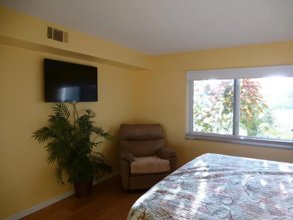 Flat screen in master bedroom