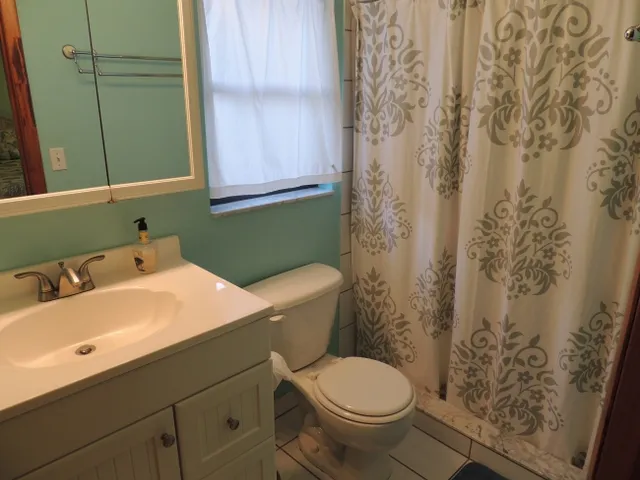 The master bath has a walk in shower