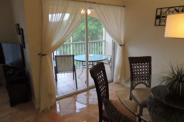 Screened lanai with lake views