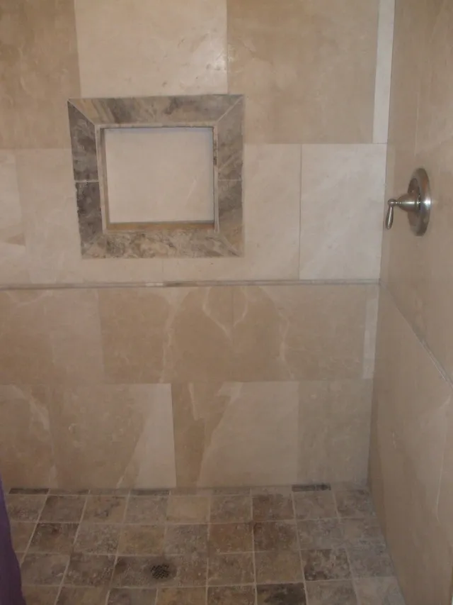 New tile showr in master bedroom and new tile with tub in send bathroom
