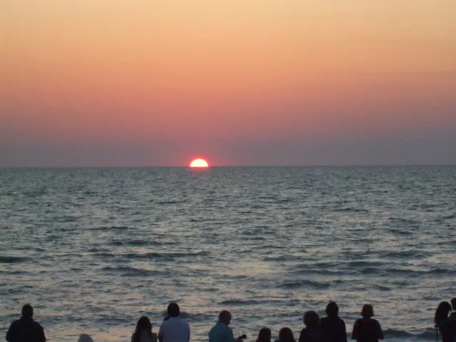 Enjoy beautiful sunsets nightly.  Beach only 1/2 mile away.