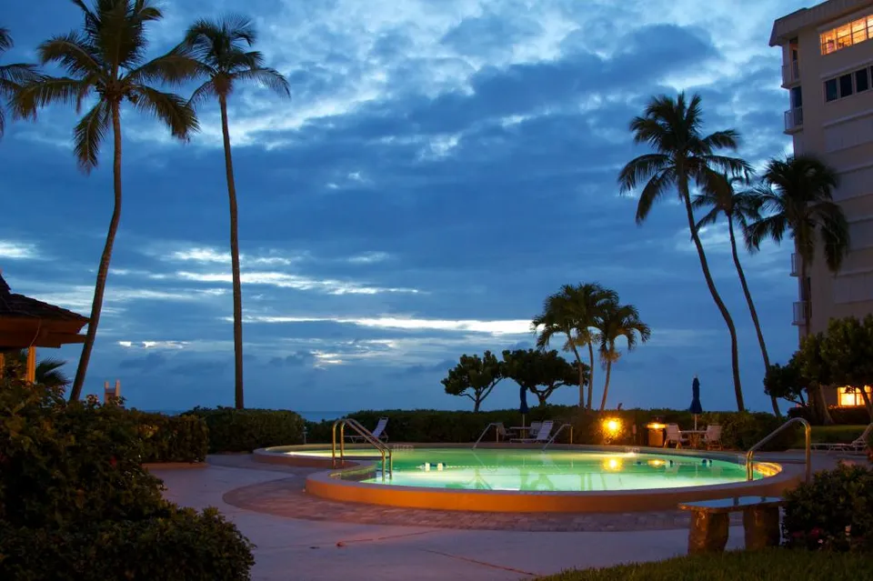 Pool at dusk