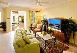 Comfortable Living Room with large screen TV.