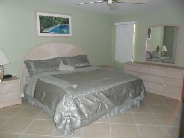 Master bedroom with King sized bed
