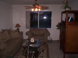 Living room, with lake view / TV has DVD player