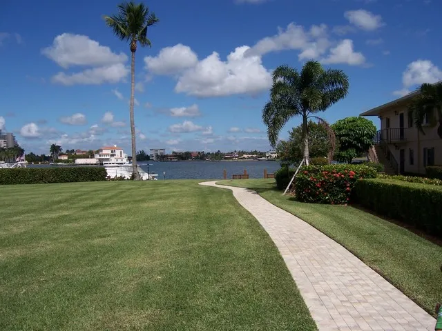 Short stroll behind the building to the Venetian Bay.