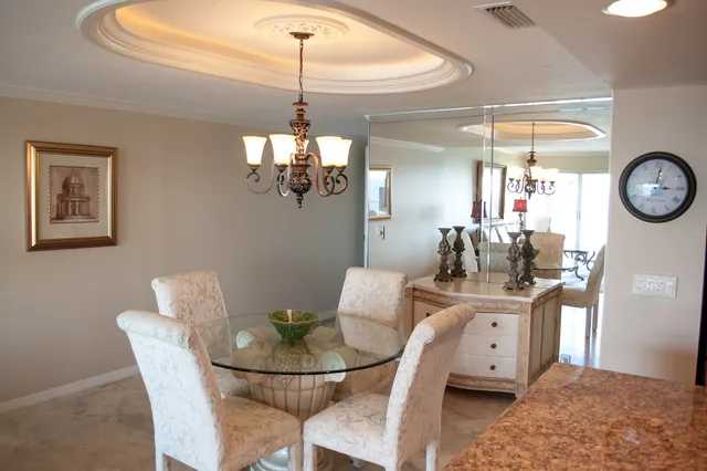 Dining room with alcove ceiling