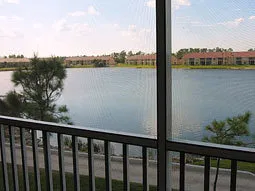Beautiful view from balcony of largest lake in the complex. 