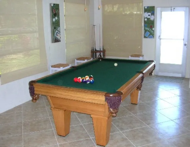 Pool table on enclosed lanai
